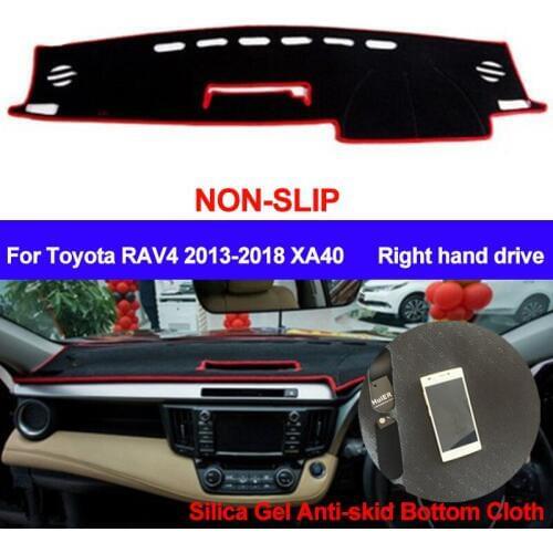 TAIJS RHD For Toyota RAV4 2013 2014 2015 2016 2017 2018 XA40 Dashboard Cover DashMat Silicone Non-Slip Sun Shade Dash Board Pad