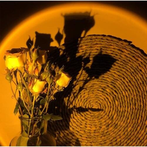 USB EU USA Plug Rainbow Sunset Projection Lamp Atmosphere Night Light Home Coffee Shop Background Wall Decoration Colorful Lamp