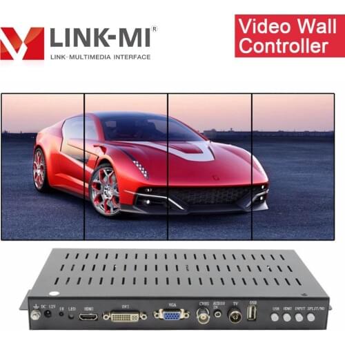 LINK-MI Vertical Video Wall Controller for 2/3/4 TVs Displays Portrait 1x4 1x3 1x2 2x2 rotate 90 degree HDMI/DVI/VGA/CVBS/TV/USB