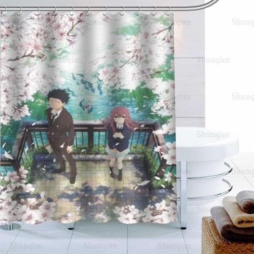 Anime Koe no Katachi Background Decor Shower Curtain Waterproof Mildew Proof Bath Curtain Polyester Fabric Bathroom Curtain 0512