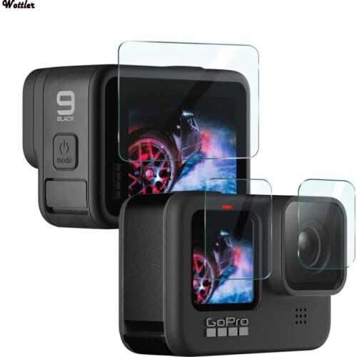 Screen Protector for GoPro Hero 9 Black 3pcs Screen Lens Ultra Clear Tempered Glass For Go pro 2020 Action Camera accesories