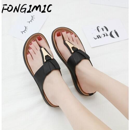 Women Summer Sandals Solid Color Flip Flops Female Outdoor Wedge Soft Slippers Large Size Casual Maternity FashionShoes