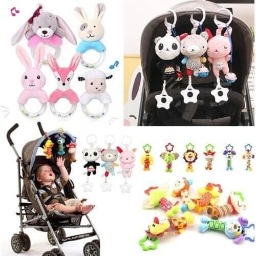 1pcs Baby Rattle Cartoon Rabbit Sheep Animal Plush Rattle Ring Bell Newborn Hand Grasp Toy Soft Mobile Infant Crib Dolls For Kid