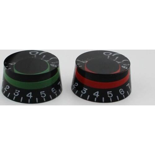 Guyker 1Pcs Guitar Potentiometer Control Knobs 6mm Speed Volume Tone Knob for Electric Guitar or Precision Bass Red/Green