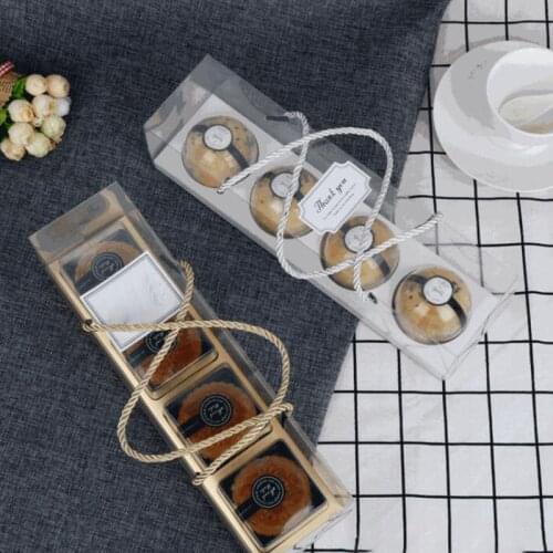 10pcs Portable Transparent Mooncake Gift Box For Business Packaging Dessert Container Holder Wedding Christmas Packaging Boxes