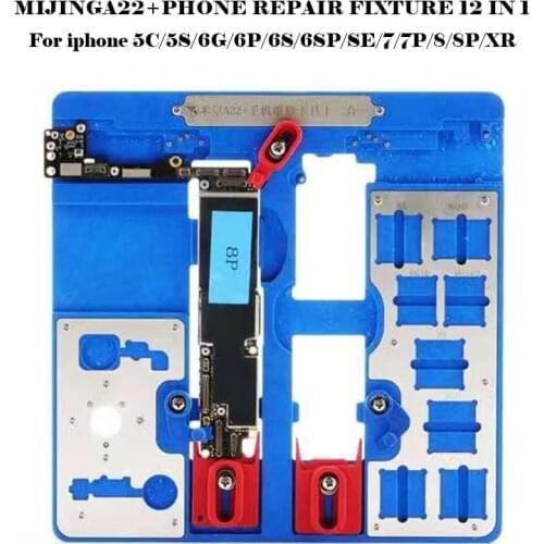 12 IN 1 MJ A22+ PCB Motherboard Repair Fixture JIG BOARD For iPhone5C/ 5S/6/6P/6S/6SP/7/7P/8/8P/ XR/SE2 Maintenance Platform