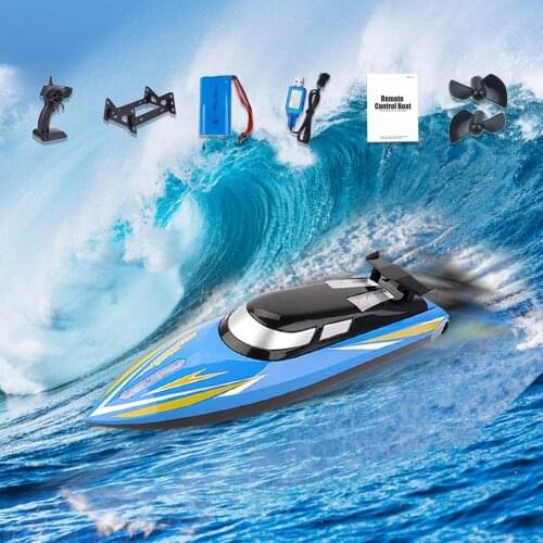 2.4G Electric RC Speedboat with Signal Light 20MPH High Speed Radio Remote Control Boat Yacht Alarm System