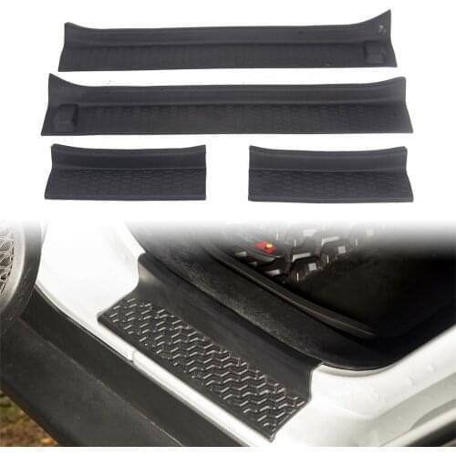 4Pcs/Set Car Door Sill Guards Entry Plate Cover Protective Trim Rubber for Jeep Wrangler JL Gladiator JT 2018 2019 2020 2021