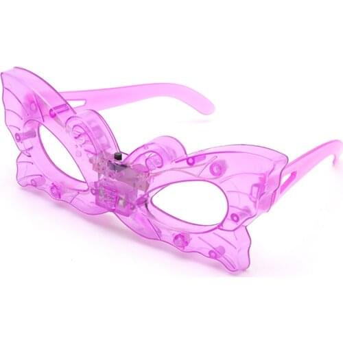 50pcs/lot Plastic Butterfly LED flashing light-emitting glasses party mask toys LED Glasses Creative toy Halloween decoration
