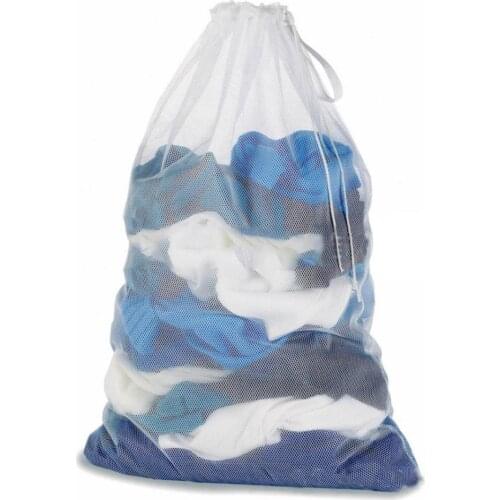 60% Hot Sale Large Mesh Laundry Washing Machine Pouch Dirty Clothes Storage Bag Net Organizer Foldable Storage Bags