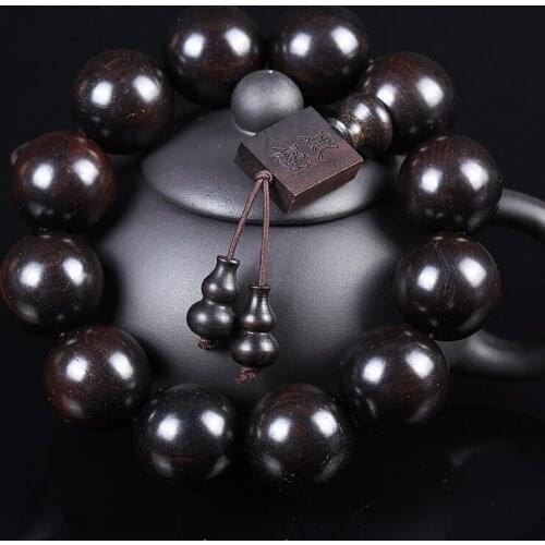 African Ebony Buddha Beads Purple Sandalwood Bracelet Seiko Boutique Small Hole 2.0