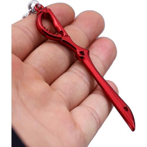 Anime Game Girl KILL LA KILL Knife Keychain Metal Weapon Key Rings