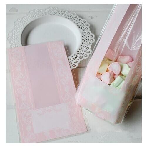 Free shipping light pink European style decorative pattern desssert package bags cookie candy gift packing bag supplies