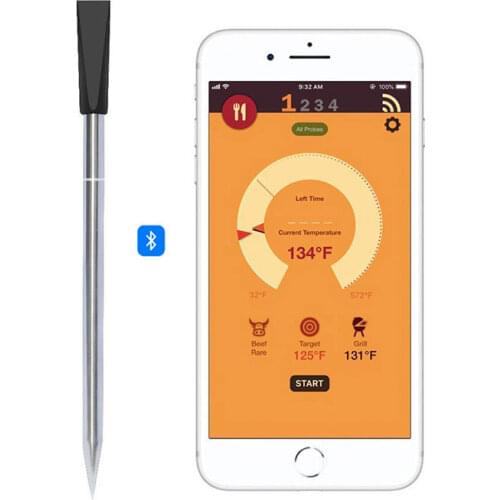 Wireless Bluetooth App-controlled BBQ Thermometer for Oven Grill BBQ Smoker Rotisserie Kitchen Barbecue Accessories