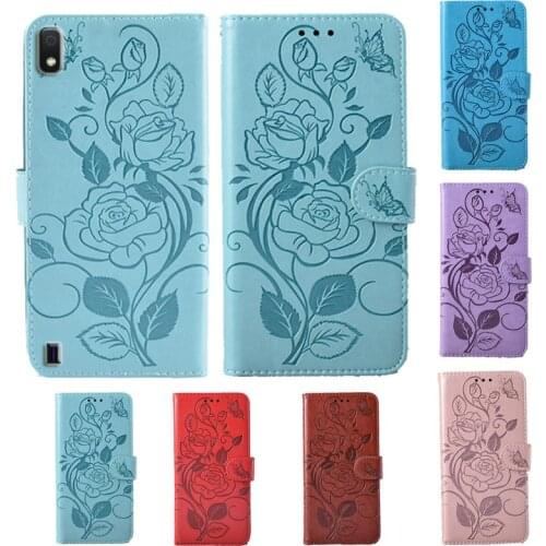 Fashion 3D Flower Flip Leather Wallet Phone Case For Samsung Galaxy A10 SM-A105F/DS Phone stand function cover card slot