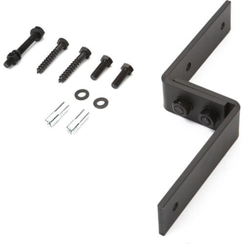 Carbon steel rustic black barn sliding door hardware Bypass track connector