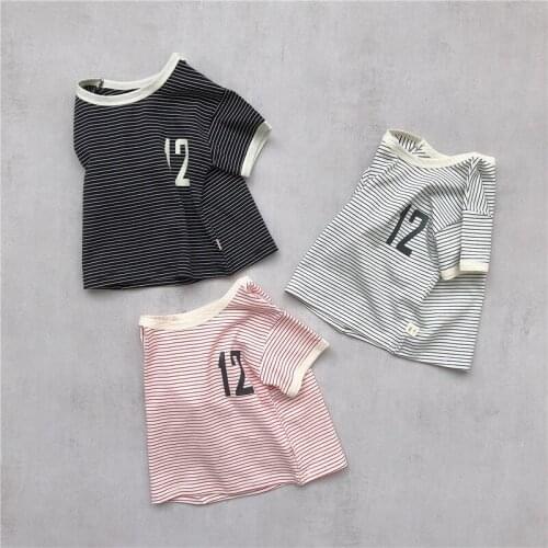 MILANCEL 2021 Summer Baby Clothes Striped Cotton T-shirt Korean Loose Tops for Girls and Boys Simple Casual Toddle Tops
