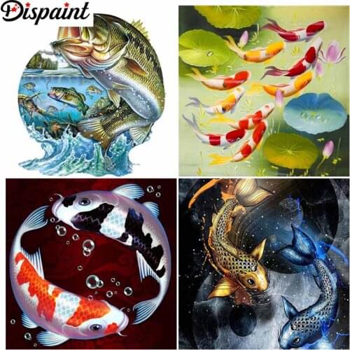 Dispaint Square/Round Drill 5D DIY Diamond Painting "Color fish sea" Embroidery Cross Stitch Full Rhinestone Decor