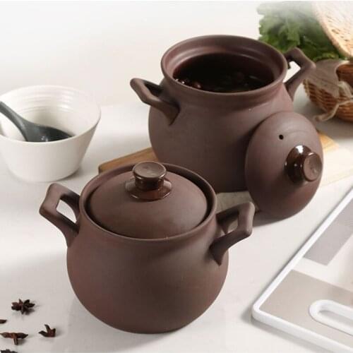 Home Soup Pot With Lid Ceramic Casserole Cooker Kitchen Soup Pot Resistant Hot Pot Soup Base Garnki Do Gotowania Dining BC50TG