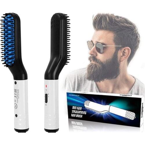 Electric Beard Straightener Brush For Men Quick Heated Hair Straightening Iron Professional Hair Straightener Hair Styling Tools