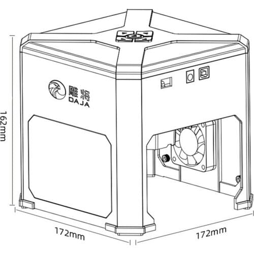 3W Engraving Machine 3000mW Mini Desktop Printer Engraver Machine Working Area 80X80mm for Home Use DIY Logo(Easy to Operate)