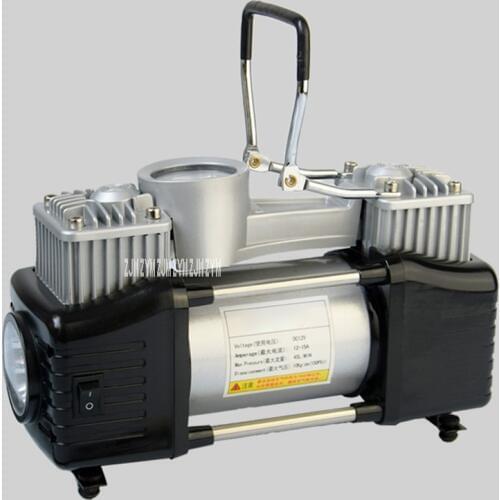 JS1028 Pointer/Digital Control Inflator Pump Electric Double Cylinder Car Air Pump Stainless Steel Plastic Vehicle Tyre Inflator