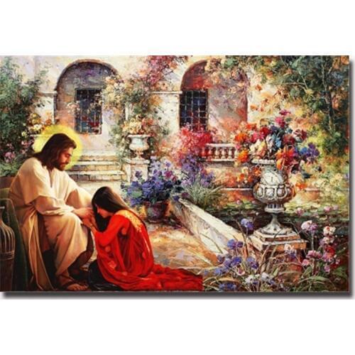Pure love religion 5D Full Diamond Painting Square Cross Stitch Home Decoration Diamond Embroidery Not folding canvas Jesus