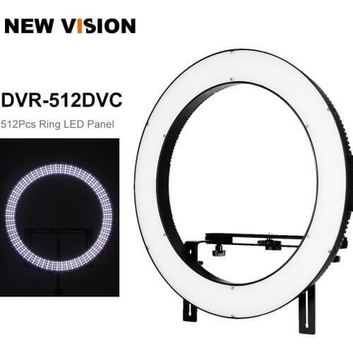 FALCON EYES 512 Ring LED Panel 31W 3000-5600k Lighting Video Film Continuous Light W/Camera Bracket/ filter DVR-512DVC Black