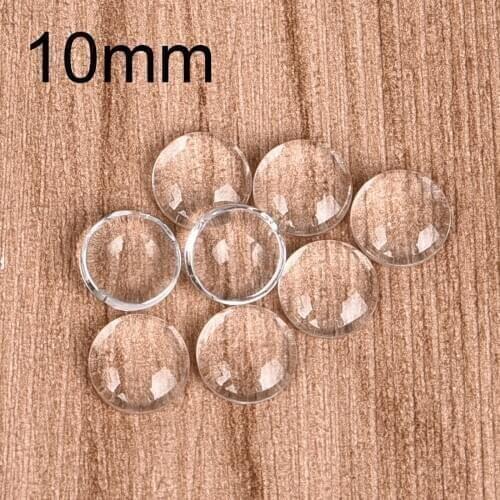 100pcs/lot 10mm Round Cabochons Transparent Glass Clear Flat Back for DIY Pendant Findings Jewelry Making Handmade Accessories