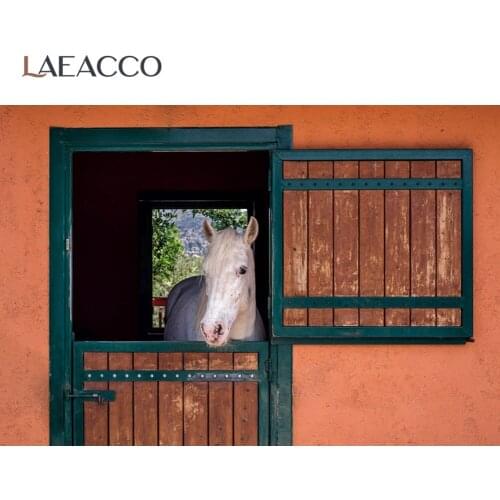 Laeacco Photography Backdrops Photography Old Wooden Farm Warehouse Stable Horse Scenic Photo Background Photocall Photo Studio