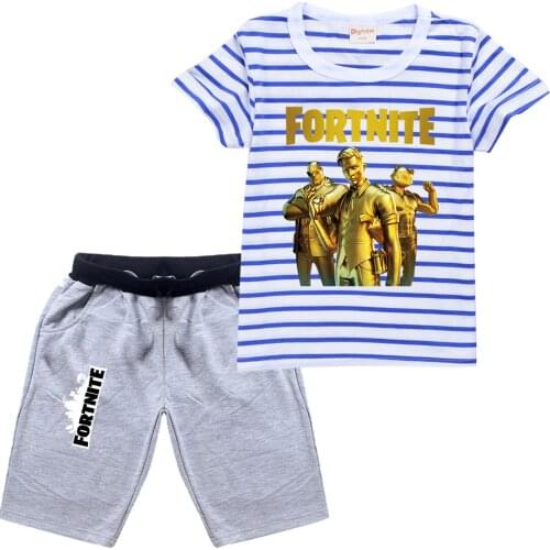 FORTNITE Summer 2-14Yrs Baby Boys Girl Clothes Children Clothing Sets for Kids T-Shirt Shorts 2PCS Outfits Cotton Casual Clothes