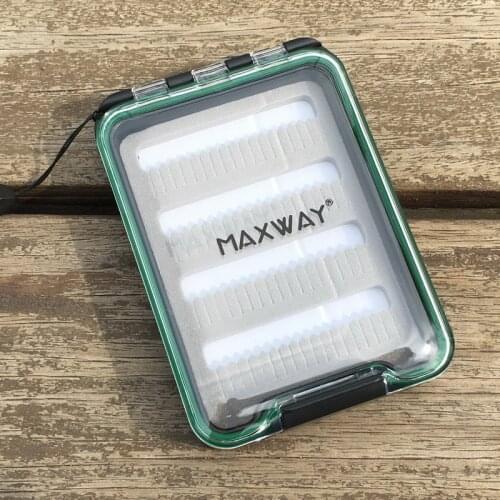 MAXWAY SLIM SLOTTED WATERPROOF FLY BOX PLASTIC FLY FISHING BOX