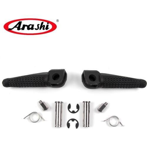 ARASHI Motorcycle Front Foot Pegs Footrests Pedals For Kawasaki NINJA ER6F 2006 - 2013 ER 6F ER-6F Brackets 2007 2008 2009 2010