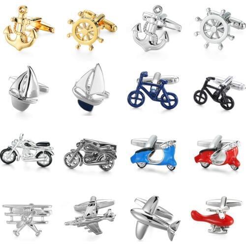 C-MAN Luxury shirt Aircraft motorcycle cufflink for mens Brand cuff buttons cuff links High Quality Silvery abotoaduras Jewelry
