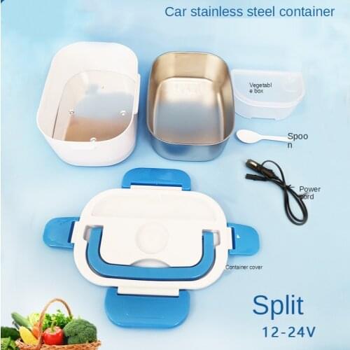 Stainless Steel Car 12V-24V Mechanical 1.5L Multi- Color Integrated Portable Electric Heating Lunch Box for Quick Office Workers