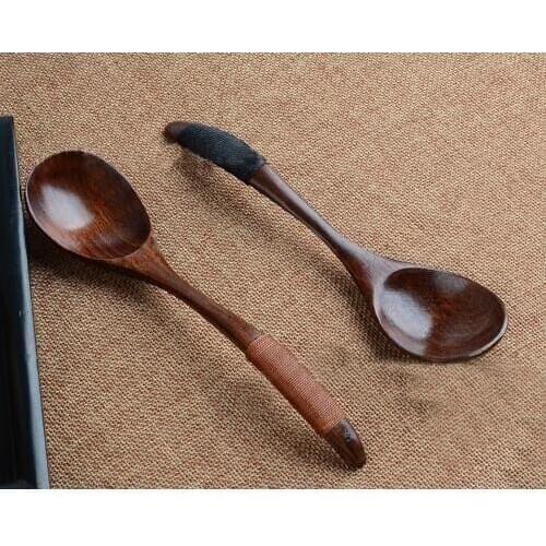 New Wooden Spoon Bamboo Kitchen Cooking Utensil Ice Cream Coffee Tea Soup Spoon Creative Dinner Tableware Kitchen