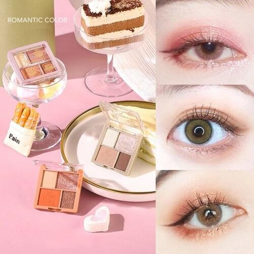 4 Colors Eyeshadow Palette Profession Portable Makeup Highlight Shimmer Eye Shadow Shine Brightening Long Lasting INS Cosmetics