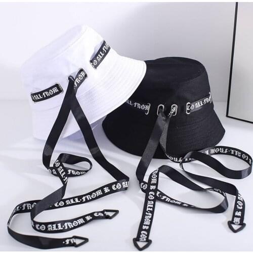 Fashion Streetwear Hip Hop Bucket Hat Women Men 2021 White Black Summer Bob Chapeau Femme Panama Foldable Fisherman fishing Hat