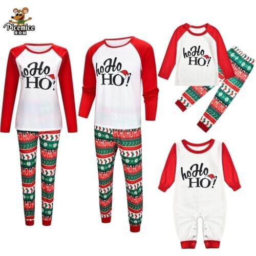 Family Look Pajamas Men Women Child Christmas Printed Clothing Sleepwear Baby Jumpsuit Dad Mom Kid Family Matching Clothes