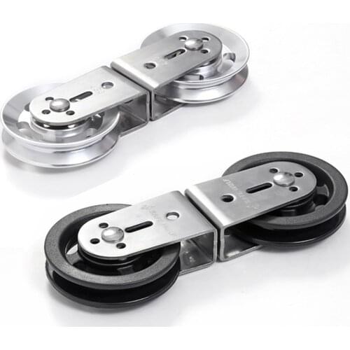 Pulley Gym Silent Nylon Aluminum Alloy Cable Wheel LAT Double Pulley System DIY Attachment Accessories Home Workout Equipment