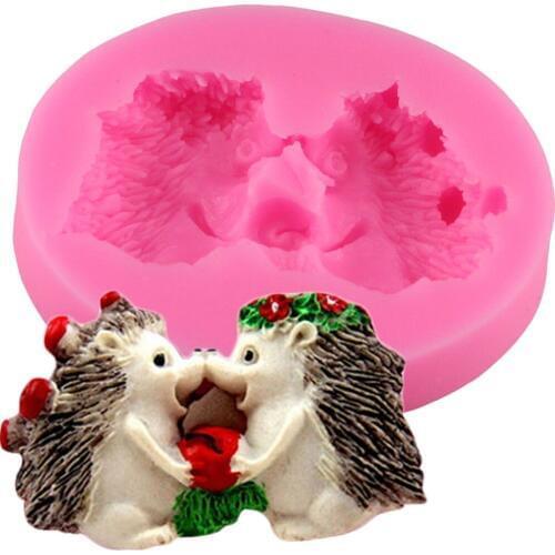Hedgehog Silicone Molds Fondant Cake Decorating Tools Animals Resin Clay Soap Mold Gumpaste Chocolate Candy Cake Baking Moulds