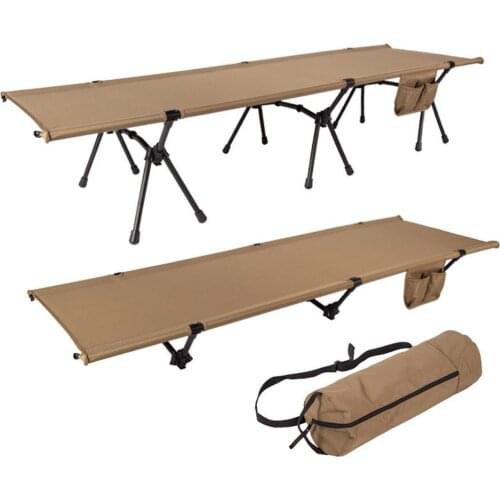 Camping ​Cot Ultralight Folding Camping Cot Portable Compact Single Bed Adjustable Height Beach Bed For Camping Accessories