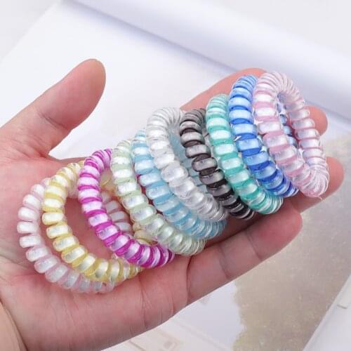 Glow Color Phone Line Hair Ring Female Hair Rope Ins Wind Sweet Super Fairy Hair Accessories Korean Phone Ring Hair Rope