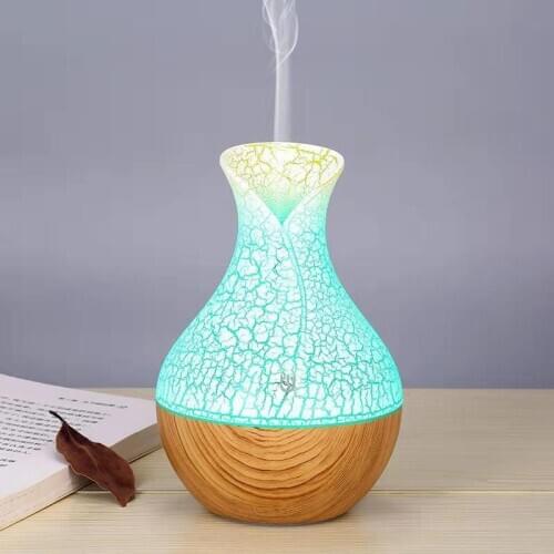 Vase Air Humidifier USB Aroma Oil Diffuser Wood crack Electric lamp Humidifier Ultrasonic Aromatherapy Mist Maker for Home