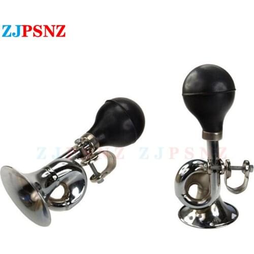 Bicycle Air Horn Safe Bell Ring Handlebar Non-Electronic Trumpet Cycling Loud Bells Alloy Retro Trumpet Honking Bike Accessories