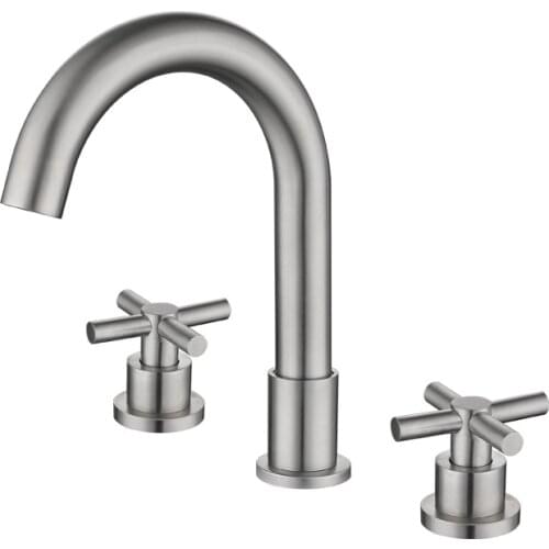 Top Quality 3 holes Bathroom sink faucet SUS304 stainless steel Basin mixer fauce,Investment casting cold hot Basin faucet