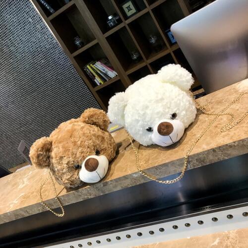 Winter Faux Fur Womens Messenger Bag Famous Designed Cute Bear Bags Crossbody Shoulder Bag for Girl Child Bags