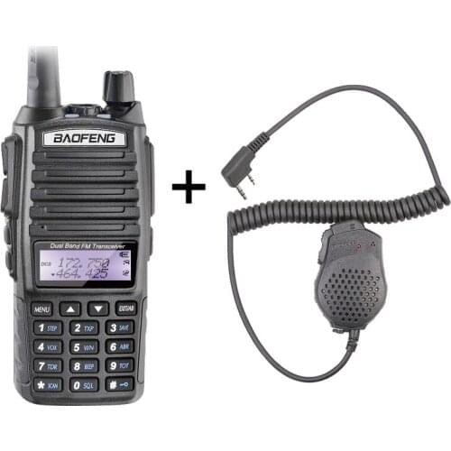100% Original Baofeng UV-82 Intercom 2 Way Radio+Dual PTT Earphone+ Dual PTT Microphone Speaker