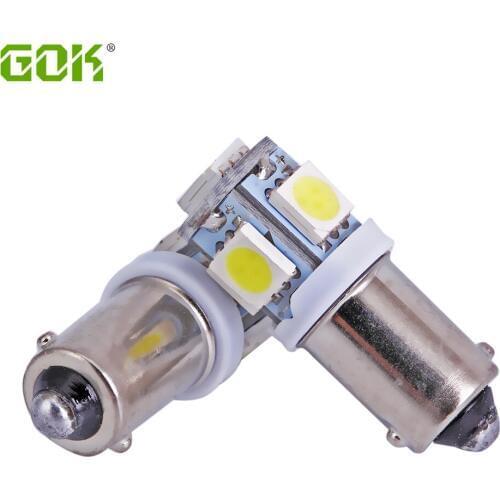4PCS BA9S T4W H16W SMD LED 5smd 5led Car Indicator Light Interior Bulbs Wedge Lamp BA9S 5SMD 5050 3chips 12V White Color
