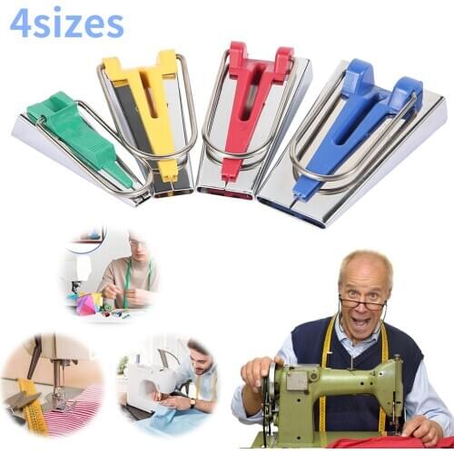 4pcs Splicing Cloth Tool Set Sewing Accessories Bias Tape Makers Binding Sewing Quilting Hemming Sewing Tool 6mm 12mm 18mm 25mm